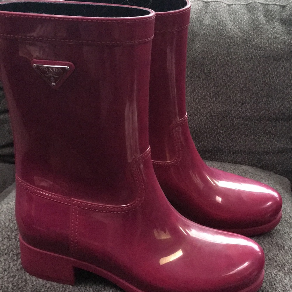 Authentic Prada Pink Rain Boots